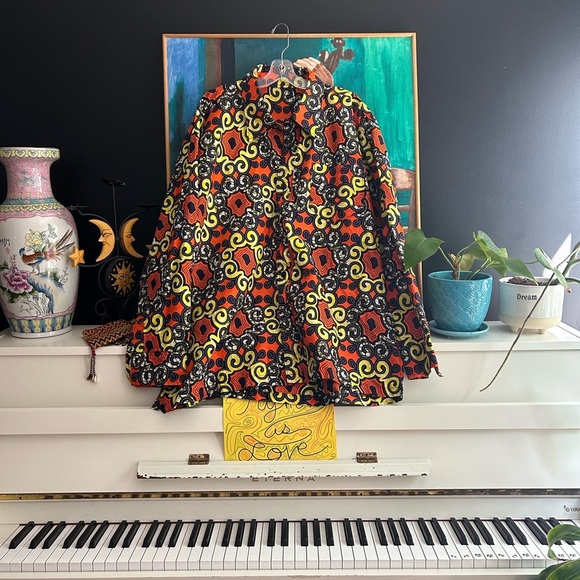 African Earthy Tones Ankara Oversized Shirt XXL - Picture 3 of 16